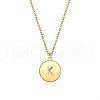 Brass Initial Pendant Necklace NJEW-BB35341-K-1