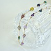 Natural Mixed Stone Chip & Stainless Steel Handmade Link Chain Becklaces for Women FS-WGA6ABB-01-2