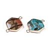 Dyed Synthetic Imperial Jasper Connector Charms G-P529-04G-2