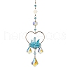 Natural White Jade Wrapped Heart Hanging Ornaments HJEW-JM01614-03-1