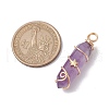 Natural Mixed Stone Double Terminal Pointed Pendants PALLOY-JF02672-4