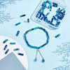 Olycraft 2Strands Assembled Synthetic Gold Line Turquoise and Lapis Lazuli Beads Strands G-OC0003-22-5