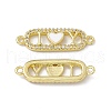 Rack Plating Brass Micro Pave Clear Cubic Zirconia Connector Charms ZIRC-I061-02G-2