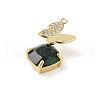 Brass Micro Pave Clear Cubic Zirconia Pendants KK-L214-02G-2
