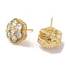 Brass Micro Pave Cubic Zirconia Earrings for Women EJEW-E301-04G-2