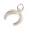Brass Micro Pave Clear Cubic Zirconia Pendants ZIRC-P094-24P-RS-2