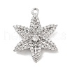Brass Pave Clear Cubic Zirconia Pendants KK-Z061-09P-02-1