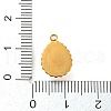 Natural Chalcedony 304 Stainless Steel Teardrop Charms G-D075-01G-02-3