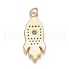 Brass Micro Clear Cubic Zirconia Pendants ZIRC-F120-083G-2