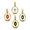 Brass Micro Pave Clear Cubic Zirconia Pendants KK-N227-141-1