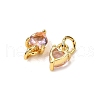 Brass Micro Pave Cubic Zirconia Charms KK-P192-08-G08-2