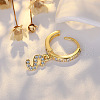 Brass Micro Pave Clear Cubic Zirconia Hoop Earrings WGE85EC-19-1