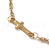 304 Stainless Steel Cross Link Bracelets BJEW-JB11699-01-3