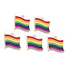Rainbow Color Pride Flag Alloy Enamel Pendants X-ENAM-K067-10-5
