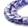 Electroplated Glass Beads Strands GLAA-G092-A-06-2