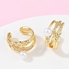 C-Shaped Brass Micro Pave Clear Cubic Zirconia Cuff Earrings EJEW-Z111-04G-02-3