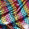 Sparkly Hologram Spandex Mermaid Printed Fish Scale Fabric AJEW-WH0289-90-5