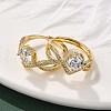 Brass Micro Pave Clear Cubic Zirconia Finger Rings for Women RJEW-U049-03G-3