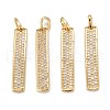 Brass Micro Pave Clear Cubic Zirconia Pendants ZIRC-P086-19G-1