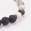 Natural & Synthetic Mixed Stone & Lava Rock Stretch Bracelets BJEW-JB03072-3