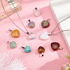 25Pcs Heart Natural & Synthetic Gemstone Pendants PH-G-G755-01-4