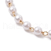 Handmade Brass & Round ABS Plastic Imitation Pearl Link Chain Slider Bracelet Making AJEW-JB01327-4