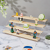 Rectangle Acrylic with Wood Minifigures Organizer Display Risers ODIS-WH0038-102C-3