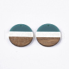 Tri-color Resin & Walnut Wood Pendants RESI-S358-78O-2