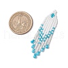 Glass Seed Beaded Tassels Pendants PALLOY-MZ00655-03-2