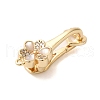 Brass Micro Pave Clear Cubic Zirconia Fold Over Clasps KK-S382-13G-01-2