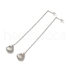 304 Stainless Steel Long Chain with Shell Dangle Stud Earrings for Women EJEW-A068-02P-1