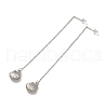 304 Stainless Steel Long Chain with Shell Dangle Stud Earrings for Women EJEW-A068-02P-1