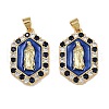 Brass Micro Pave Cubic Zirconia Pendants KK-A257-07G-1