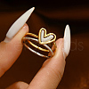 Irregular Double Heart 925 Sterling Silver Stackable Finger Rings for Women DW2837-4-5