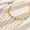 Elegant Vintage Iron & Glass Middle Eastern Tassel Earrings Face Veil for Women's Party SN0102-1-3
