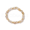 Natural Gold Rutilated Quartz Beaded Stretch Rings for Women RJEW-JR00868-11-2
