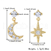 S925 Sterling Silver Star & Moon Dangle Stud Earrings UM6592-1-2