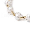 Round Shell Pearl Beaded Bracelets for Women BJEW-MZ00151-01-3