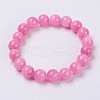 Natural Yellow Jade Beaded Stretch Bracelet BJEW-P209-08-6mm-1