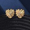 Heart 304 Stainless Steel Clear Cubic Zirconia Stud Earrings EJEW-Z118-02G-2