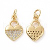 Brass Micro Pave Cubic Zirconia Charms KK-E068-VF035-1