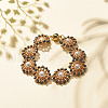 Shell Pearl Flower Link Bracelet BJEW-JB08084-04-2