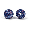 Independence Day Theme Wood European Beads WOOD-Z005-01C-02-2