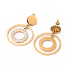 304 Stainless Steel Dangle Stud Earrings EJEW-G280-25G-2