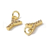 Real 18K Gold Plated Brass Micro Pave Clear Cubic Zirconia Charms KK-E068-VB452-Y-3