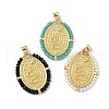 Brass with Glass or ABS Imitation Pearl Pendants KK-Z115-05G-1