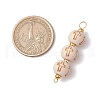 2Pcs 2 Colors Wood and Acrylic Round Beaded Corss Connector Charms PALLOY-JF03424-2