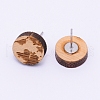 Natural Wood Stud Earrings EJEW-WH0005-03L-2