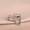 Rectangle 925 Sterling Silver Enamel Adjustable Cuff Rings for Women FS-WGEEF9E-01-3