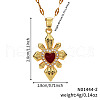 Elegant Brass Red Enamel Snowflake Heart Cross Pendant Necklaces NJ8500-2-4